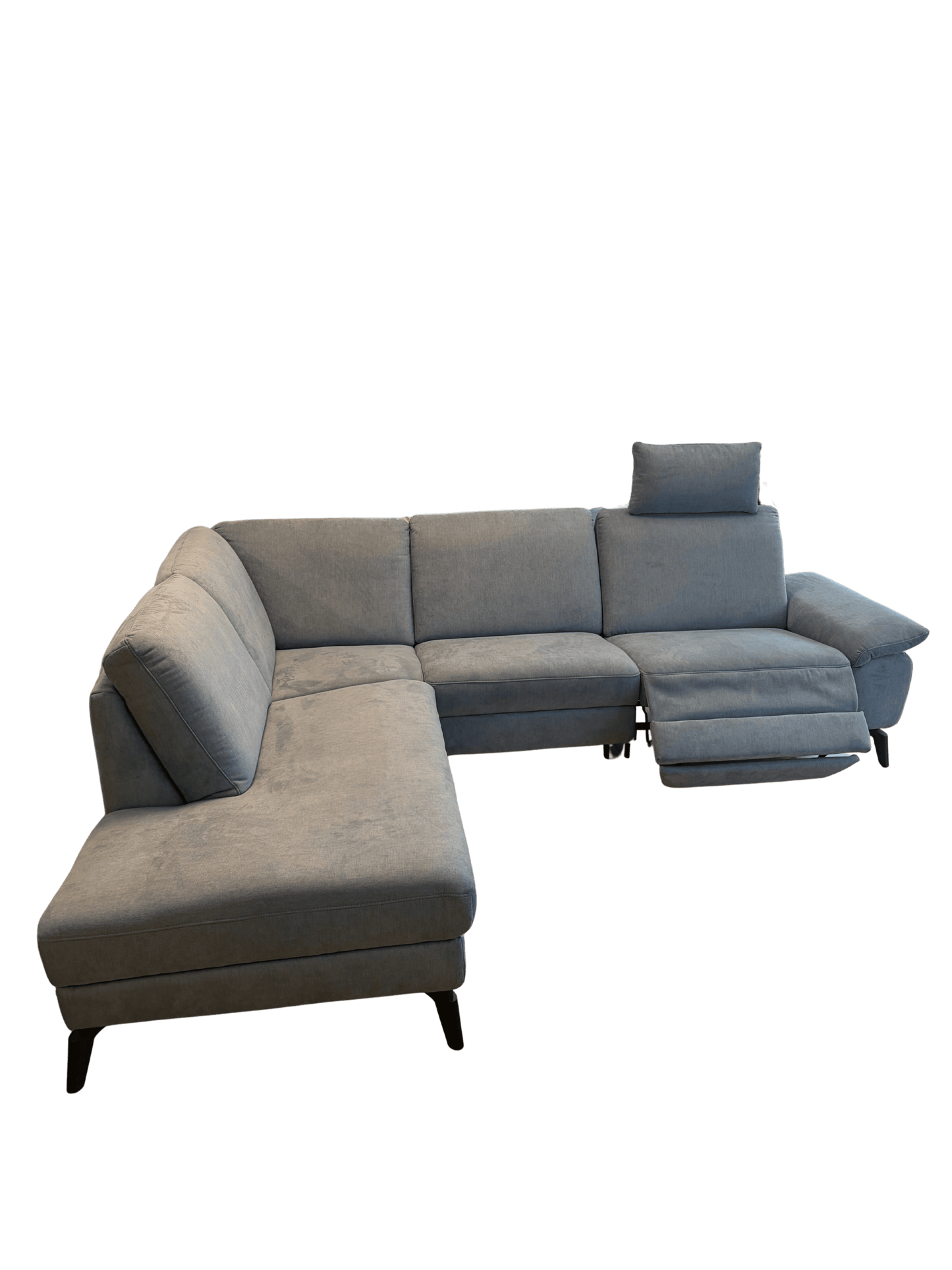 Eckgarnitur Stoff Rauchblau