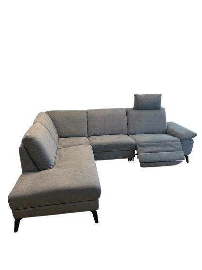 Eckgarnitur Stoff Rauchblau