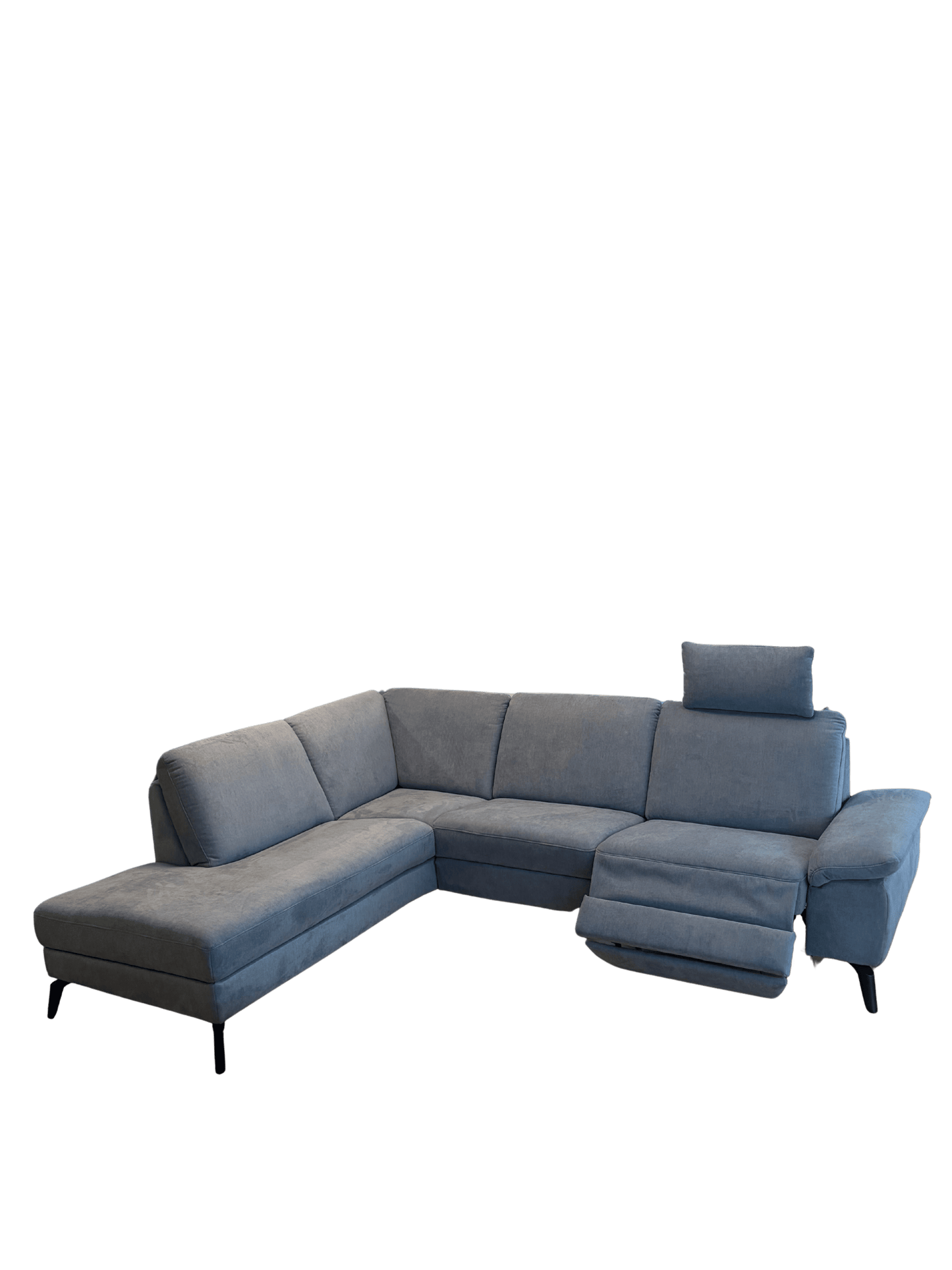 Eckgarnitur Stoff Rauchblau