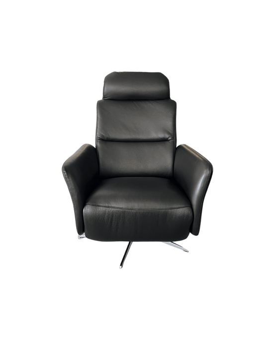 Relaxsessel Leder Schwarz mit Motor