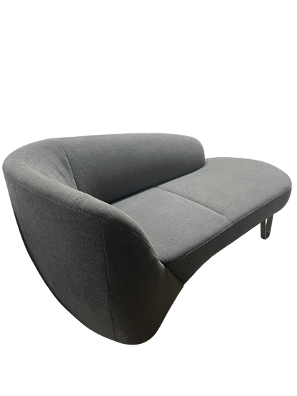Nierensofa Stoff Grau